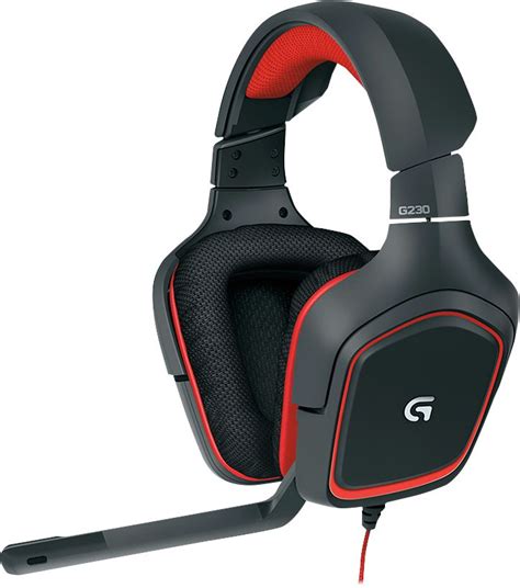 Logitech - G230 Over-the-Ear Gaming Headset - Black/Red