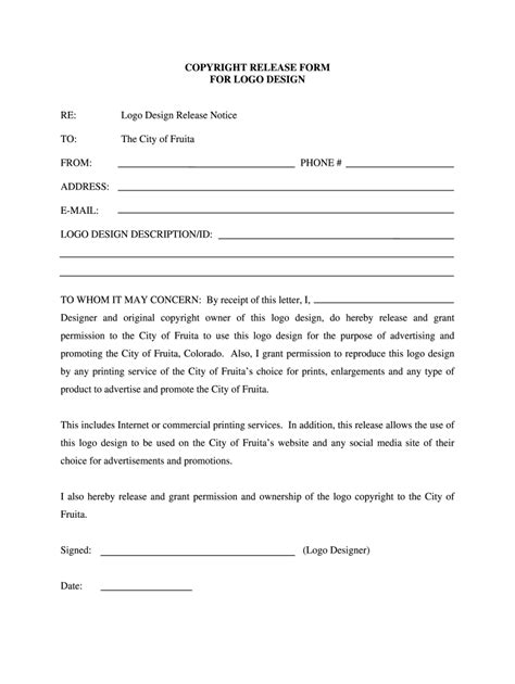 Logo Release Form, Sample Logo Release Form Sample Forms