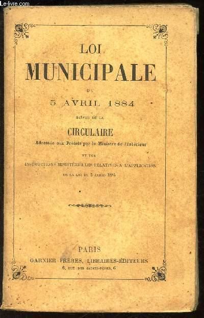 Loi du 5 avril 1884 sur les municipalités. - Case 1460 manuale di riparazione della mietitrebbia.