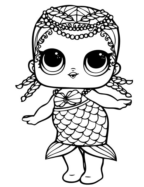 LOL Coloring Pages feature 5 free printable LOL Doll pictures
