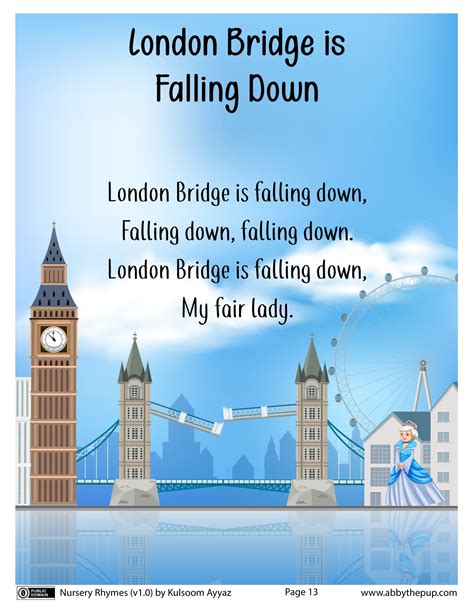 London Bridge Is Falling Down Popular Nursery Rhymes for Kids