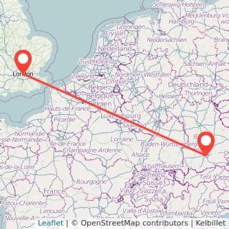 London to munich. Trains from London to Munich cover the 569 miles long journey taking on average 10 h 32 min with our travel partners like Deutsche Bahn, TGV, TGV INOUI or Eurostar. Normally, there is 1 train operating per day. While the average ticket price for this route costs around £530, you can find the cheapest train ticket for as low as £530. 