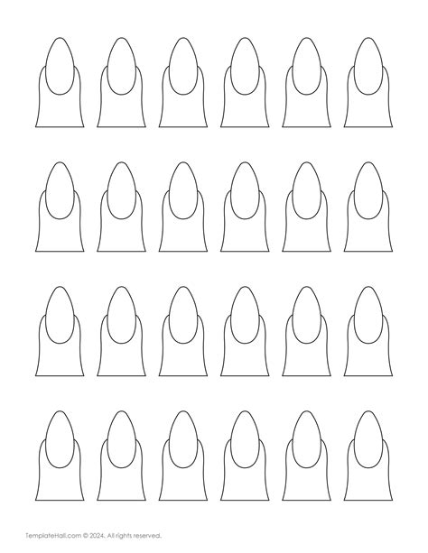 Long Almond Nail Template