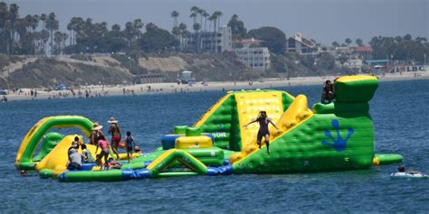 Long Beach brings back inflatable water playgrounds at local beaches