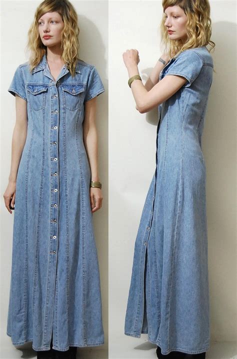 Long Denim Dress - Etsy