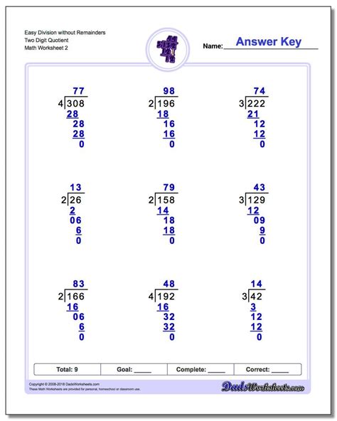 Long Division Worksheet With Examples