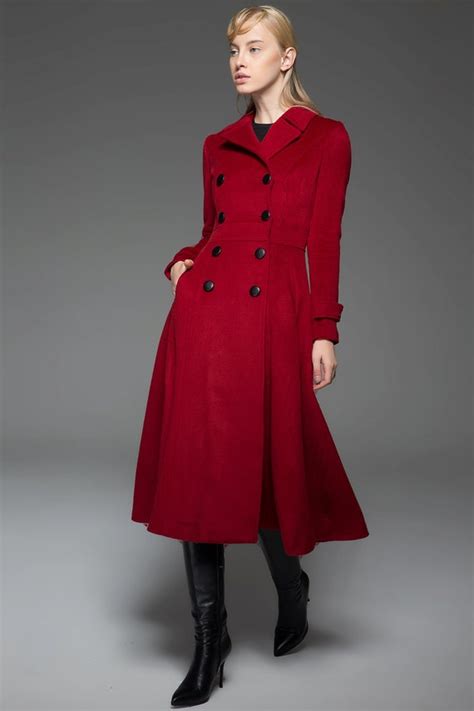 Long Red Coat - Etsy