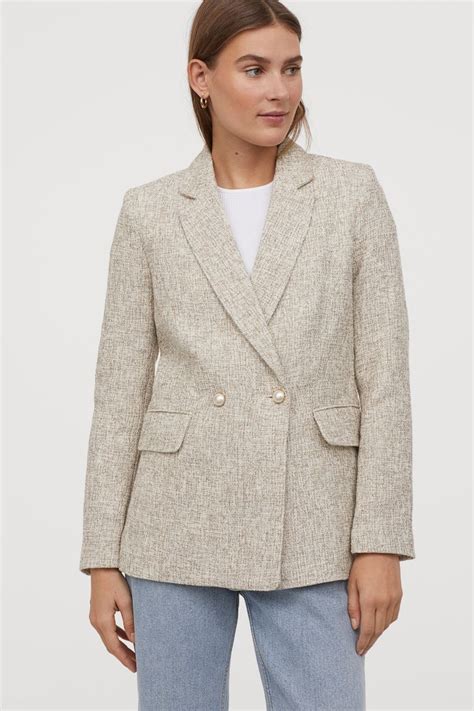 Long Shirt Jacket - Light beige melange - Ladies H&M US