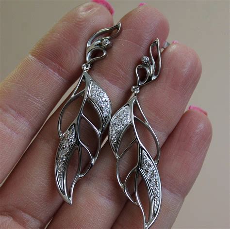 Long Silver Earrings - Etsy