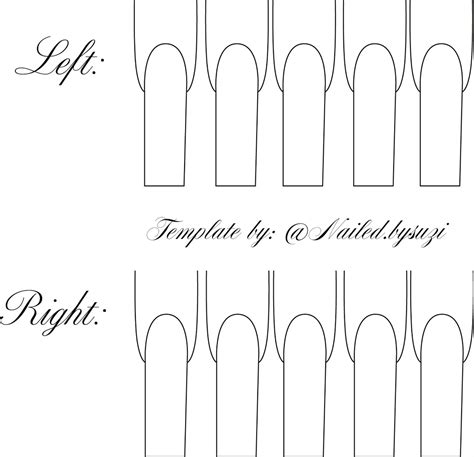 Long Square Nails Template