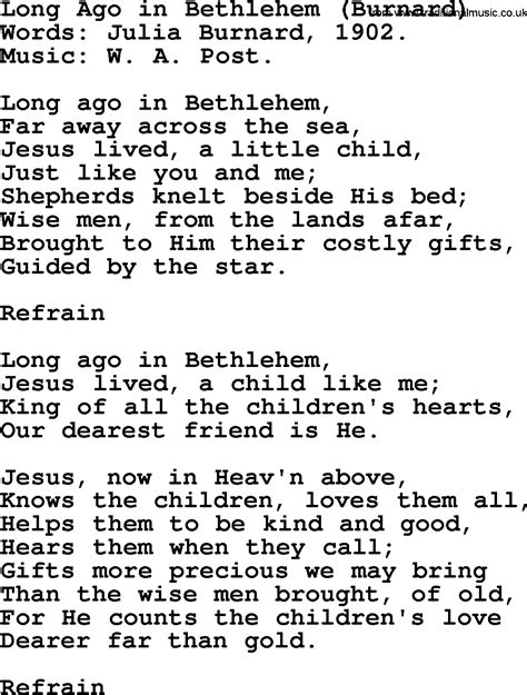 Long Time Ago In Bethlehem - Song Download from Christmas