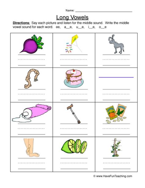 Long Vowels Writing Worksheet Have Fun Teaching