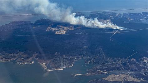 Long beach island fire today. .  ...