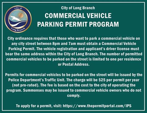 Long branch parking permit.  General Legislation, Code of Ordinances, Lo...