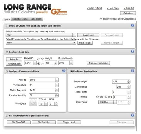 Long range ballistic calculator.  The G7 Long Range Ballistics Calculator is a FR...