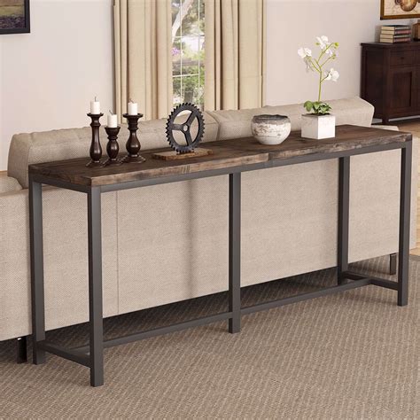 Wide Application Long Console Table: Console Table Behind Sofa/Couch: This narrow table long enough to stretch behind a large sectional couch, provides ample space for drinks, cups, remotes, and such when sitting on the couch.Entry Table/Foyer Table: Great size for a long narrow entryway, turning a spare space into a decorative display without taking up too much of the limited space.Home Bar .... 