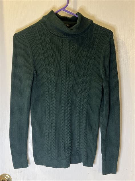 Long sleeve petite sweaters. .  Talbots Women's Petite Green Cable Knit Button Shoulder Sweate...