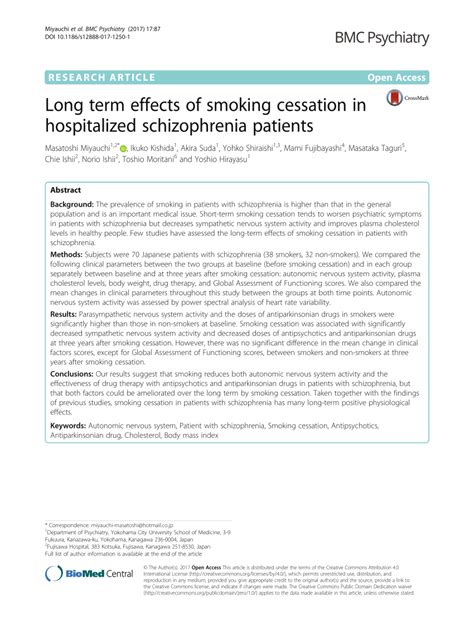 Long term effects of smoking cessation in hospitalized …