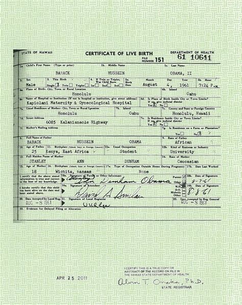 Long-Form Birth Certificate - The White House