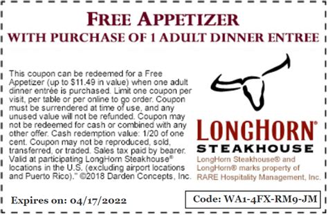 Longhorn Steakhouse Coupons & Promo Codes