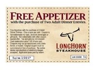 Most Popular Longhorn Steakhouse Promo Codes & Sales. 1. Get Exclusive Deals & Offers with Text Sign Up. Ongoing. 2. Get Free Appetizer & Latest Offers with Email Sign Up. Ongoing..