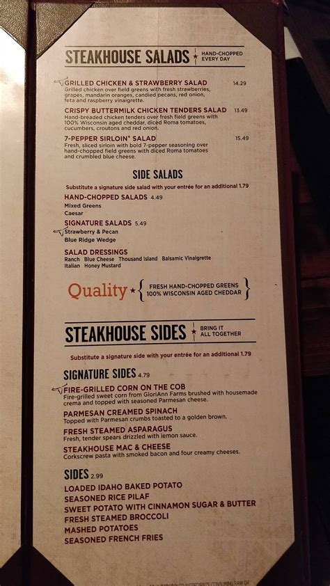 Menu for LongHorn Steakhouse: Reviews and photos of Outlaw Ribeye, Parmesan Crusted Chicken, Shrimp & Lobster Chowder. 