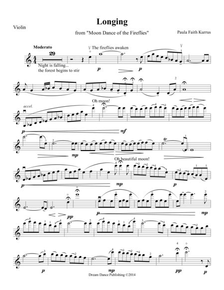 Longing From Moon Dance Of The Fireflies Score Free Music Sheet ...