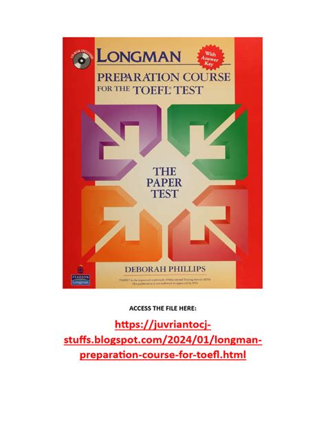 Longman toefl vk.  The TOEFL paper-based test includes listening comprehension, structure,...