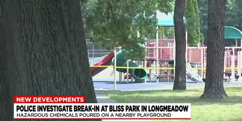 Longmeadow playground slide doused with acid, two injured