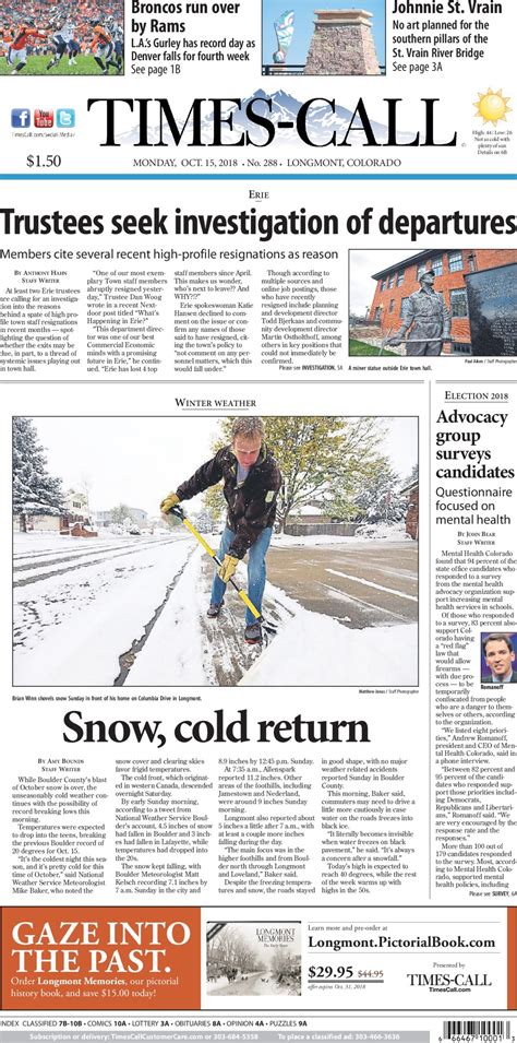  Longmont Times-Call, Boulder, Colorado. 27,398 likes · 1,193 talking about this. The Longmont Times-Call covers Longmont and Boulder County news daily. Got a tip? Send it to newstips . 