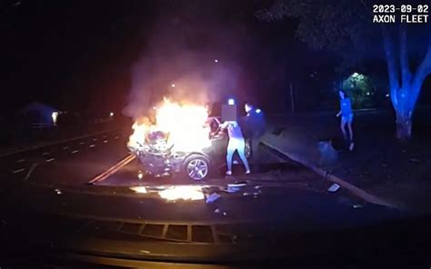 Longmont police officer helps pull man out of burning car early Saturday morning
