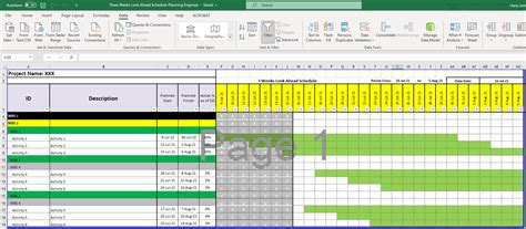 Look Ahead Schedule Template Excel