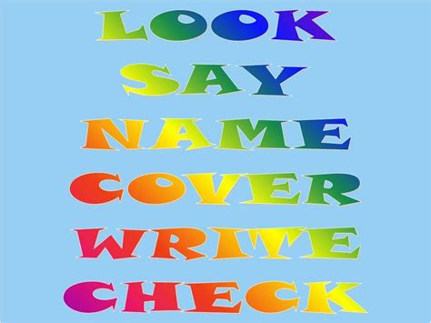 Look Say Name Cover Write Check MargD Teaching Posters