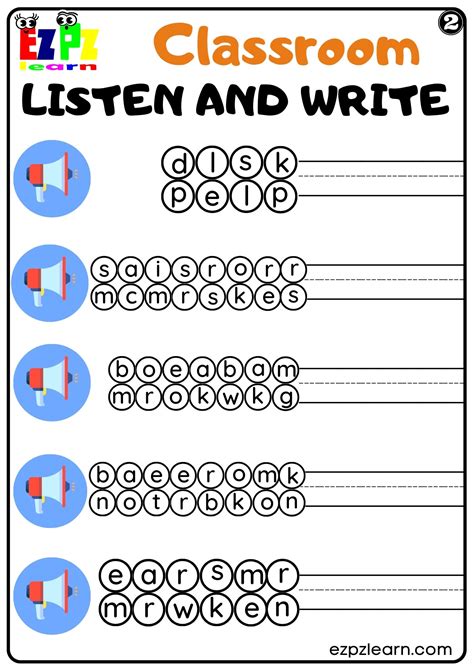 Look and write Listen and write worksheet