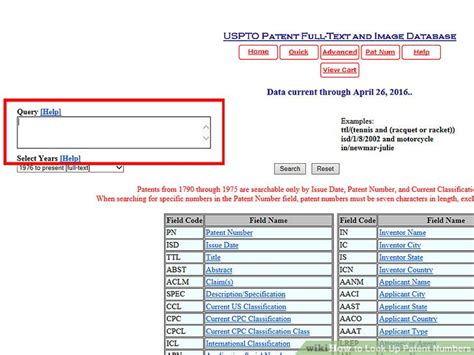 Look up patent number. How to use AusPat. There are two ways you can search: Quick search. A general search — perfect if you're looking for a specific application or invention. Advanced search. Provides a free text input box so you can search specific, complex search queries. This search type is best suited to those who are experienced in searching for patents. 