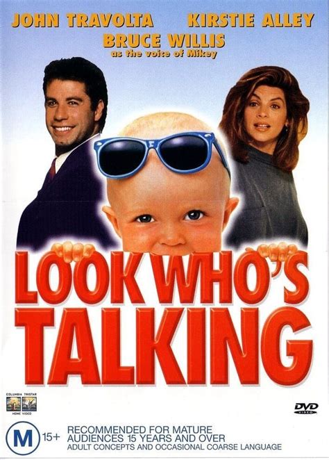 Look who talking movie. Look Who's Talking is a 1989 American romantic comedy film written and directed by Amy Heckerling, and starring John Travolta and Kirstie Alley. Bruce Willis plays the voice of Mollie's son, Mikey. 