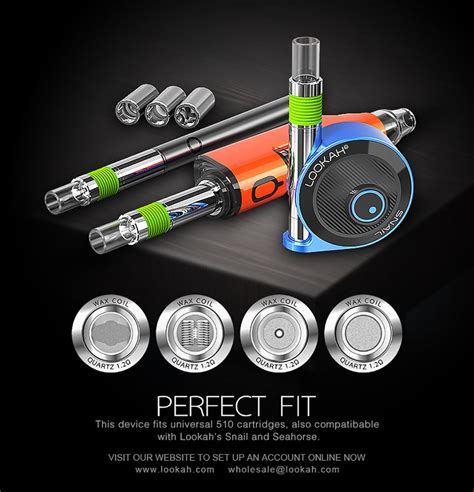 Lookah Snail can also be used with the 510 cartridges for wax and oil sold on the Lookah webpage. These allow you to vape your wax and other concentrates as you like. Please note the package content does not include oil cartridges. Package Content: 1 Snail Vape 2.0 1 User Manual. The package content does not include vape cartridges.. 
