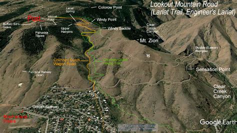 Lookout mountain denver map.  Lookout Mountain is also popular with paragliders.  Open Loo...