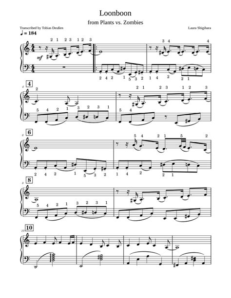 Loonboon sheet music.  byWalry, Suitable for all students to learn Get free L...