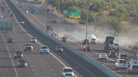 Loop 101 is now CLOSED westbound at 67th Ave due to this crash. Expect delays and seek an alternate route like Interstate 10. Traffic can reenter the freeway at 75th Ave.