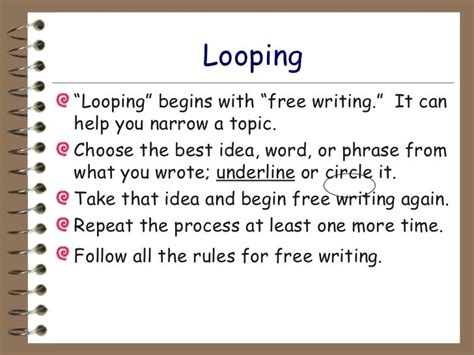Looping in writing. Things To Know About Looping in writing. 