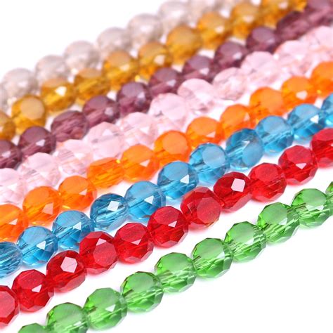 New 200pcs Round Cracked Glass Beads 8mm Assorted Crystal Beads With  Colored Hole Natural Loose Beads For Jewelry Making Bracelet Necklace  Earrings