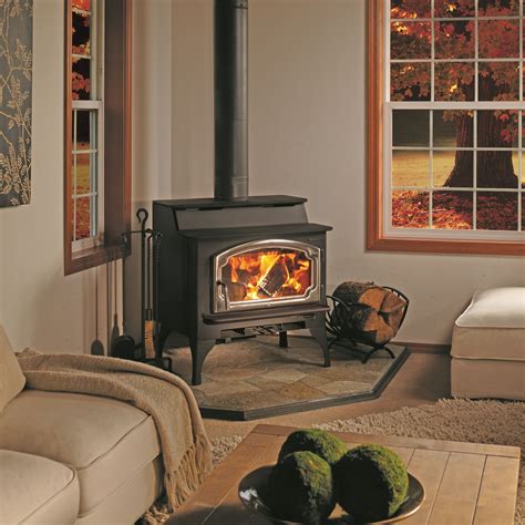 Lopi wood burning stove. The Endeavor NexGen-Fyre™ is a true ‘best in class’ stove because it combines form and function with an unbeatable heat transfer system. This best-selling stove is ideal for heating medium to large homes and is one of the cleanest burning mid-sized wood stoves available. The Endeavor features a massive door and viewing area, bypass damper ... 