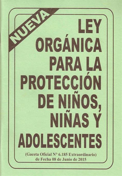 Lopna, ley orgánica para la protección del niño y del adolescente. - Prawne i ekonomiczne aspekty tworzenia struktur holdingowych.