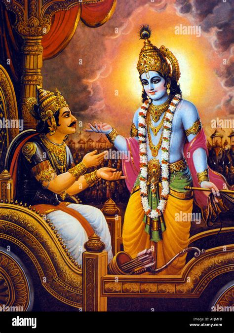 Lord krishna and arjuna Stock Photos and Images - Alamy