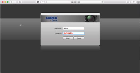 Lorex login return time is up. Place the file on a USB drive (not included). Insert the USB drive into one of the USB ports. From the NVR Live View screen, click > Setup > System > Maintenance > Upgrade. Click Select File. The drive menu appears. Navigate to and select the .bin firmware file, then click OK. Click Upgrade to confirm when the pop-up appears. 