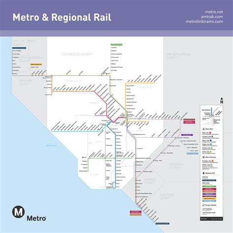 Los angeles train map. In recent decades, Los Angeles has witnessed a resurgence in train-based transportation, signaling a shift towards more sustainable and efficient urban transit solutions. The Los Angeles Metro Rail, inaugurated in the early 1990s, marked the city's recommitment to rail transportation. 