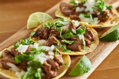 Los tacos. Tacos De Birria (2 per order) Mexican style beef stew in a crispy corn tortilla with melted mozzarella cheese, served with our beef broth dipping sauce and fresh cilantro $ 9.95 - $ 9.95 