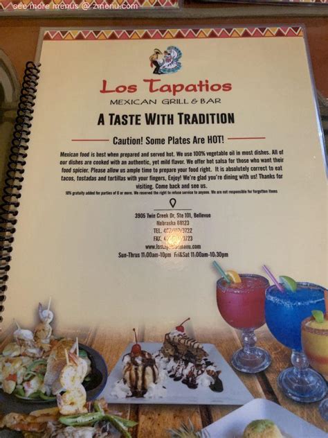 Los tapatíos mexican grill and bar bellevue menu. Los Tapatios Mexican Grill & Bar: Great food and service! - See 14 traveler reviews, 7 candid photos, and great deals for Bellevue, NE, at Tripadvisor. Bellevue. Bellevue Tourism Bellevue Hotels Bellevue Vacation Rentals Flights to Bellevue Los Tapatios Mexican Grill & Bar; 