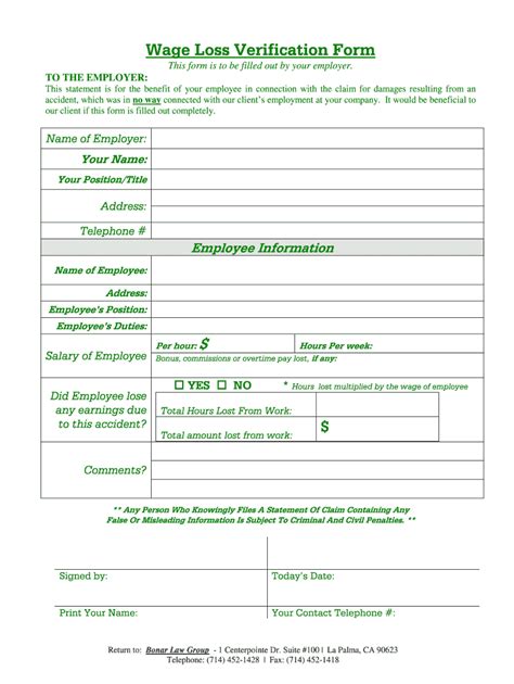 Loss of Wages Form Fill Out and Sign Printable PDF Template signNow
